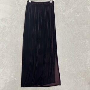 Double D Ranchwear Velvet Maxi Skirt Deep Purple Wine Western Womens Medium